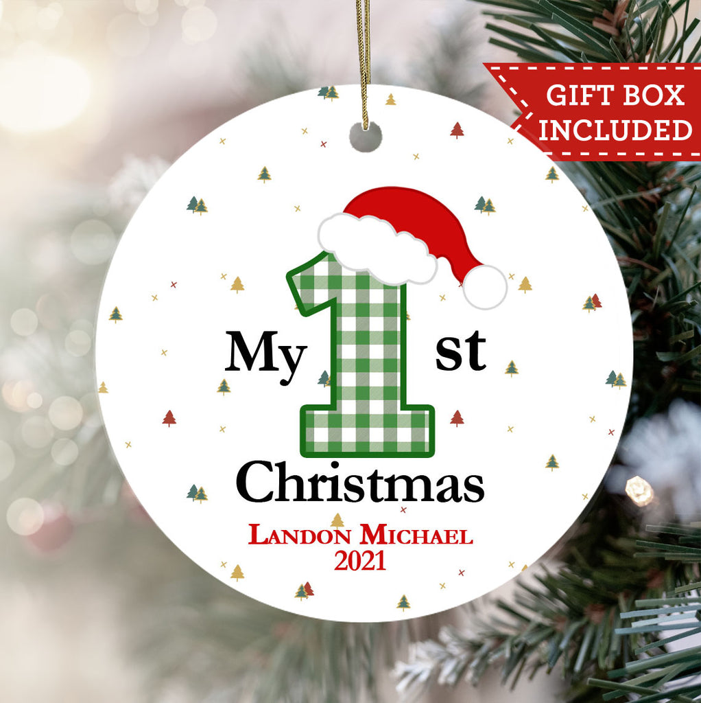 Personalized My First Christmas Ornament - Santa Number