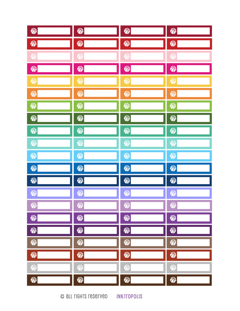 Monthly Planner Stickers Rainbow Basketball Sports Stickers Planner Labels Compatible Erin Condren Vertical Life Planner planner sticker - INKtropolis