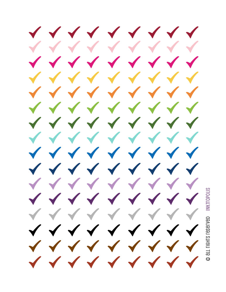 Monthly Planner Stickers Rainbow Checkmark Stickers Planner Labels Erin Condren Planner Happy Planner planner sticker - INKtropolis