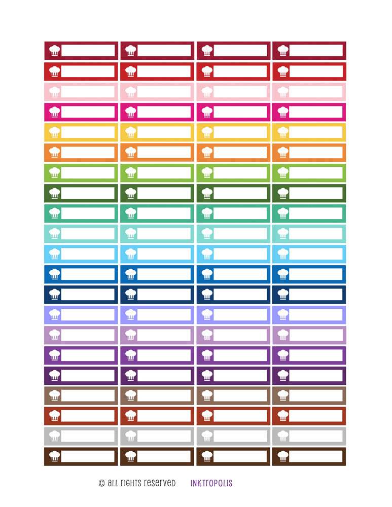 Monthly Planner Stickers Rainbow Meal Planning Expense Chef Hat Stickers Planner Labels Compatible with Erin Condren Vertical Life Planner planner sticker - INKtropolis