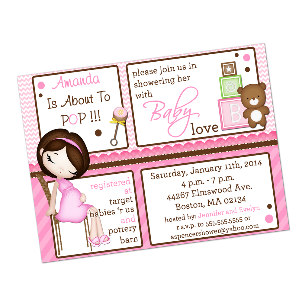 Mommy To Be Teddy Bear Digital Invitation Digital Invitations - INKtropolis