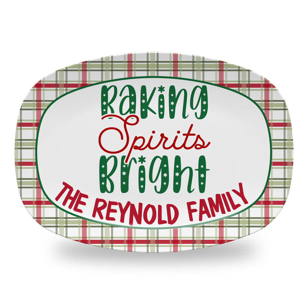Personalized Christmas Holiday Platter, Serving Tray - Baking Spirits Bright