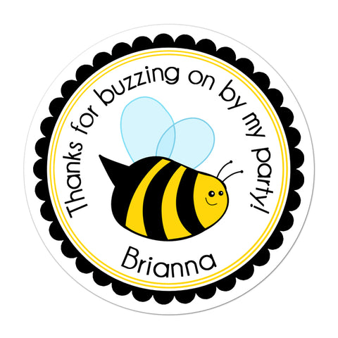 Bumble Bee Personalized Birthday Favor Sticker