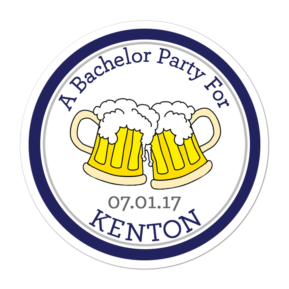 Beer Mugs Bachelor Personalized Sticker Miscellaneous Stickers - INKtropolis
