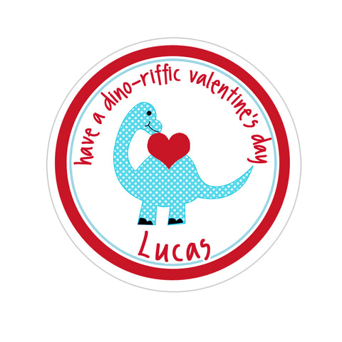 Brontosaurus Personalized Valentines Day Sticker