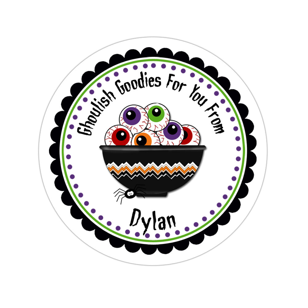 Bowl Of Eyeballs Personalized Sticker Halloween Stickers - INKtropolis