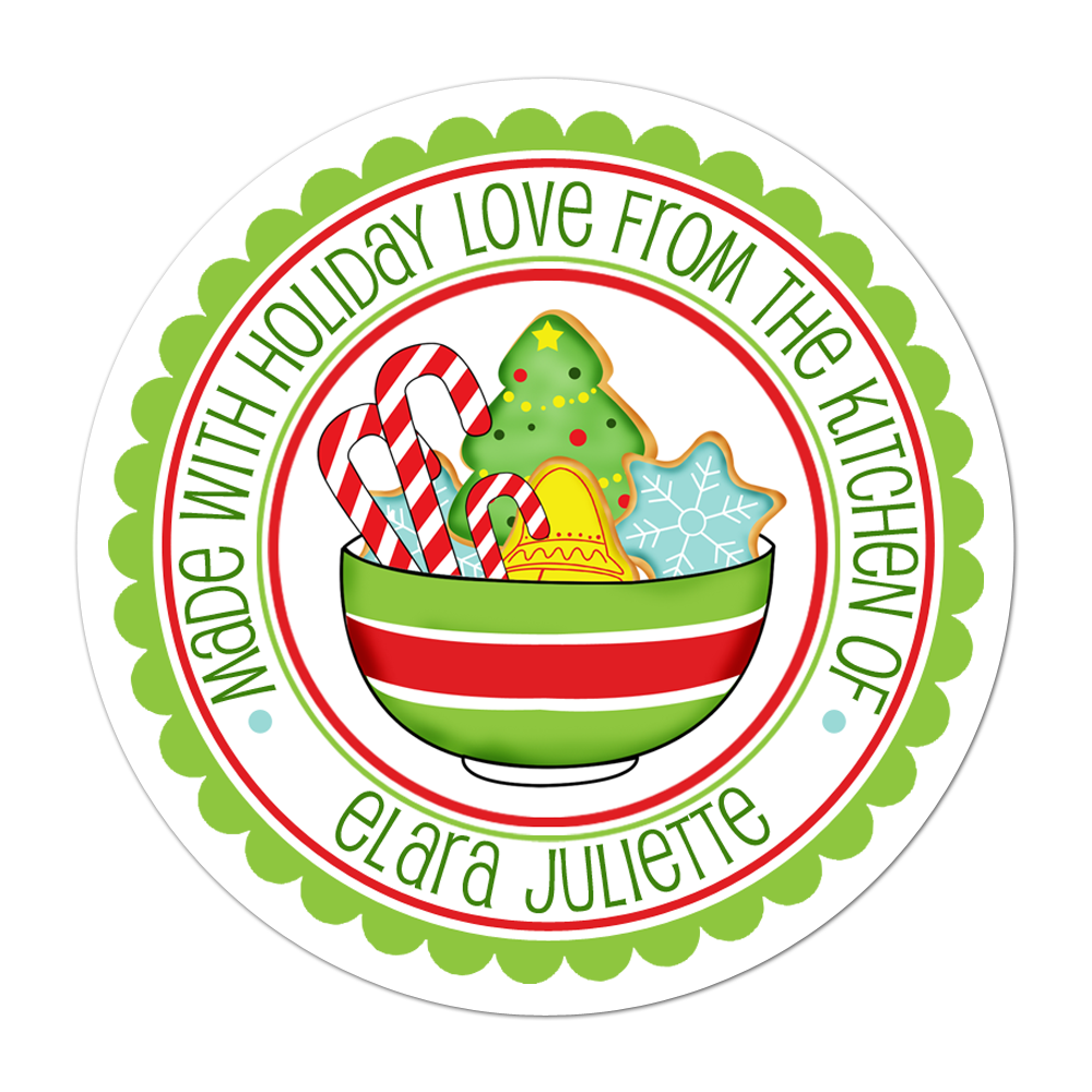 Bowl Of Cookies Personalized Sticker Christmas Stickers - INKtropolis
