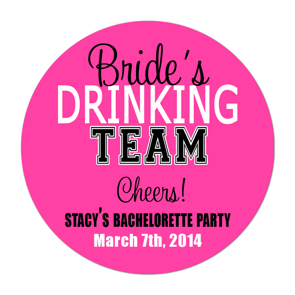 Brides Drinking Team Personalized Sticker Wedding Stickers - INKtropolis