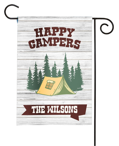 Personalized Camping Flag - Happy Campers - Camping Tent