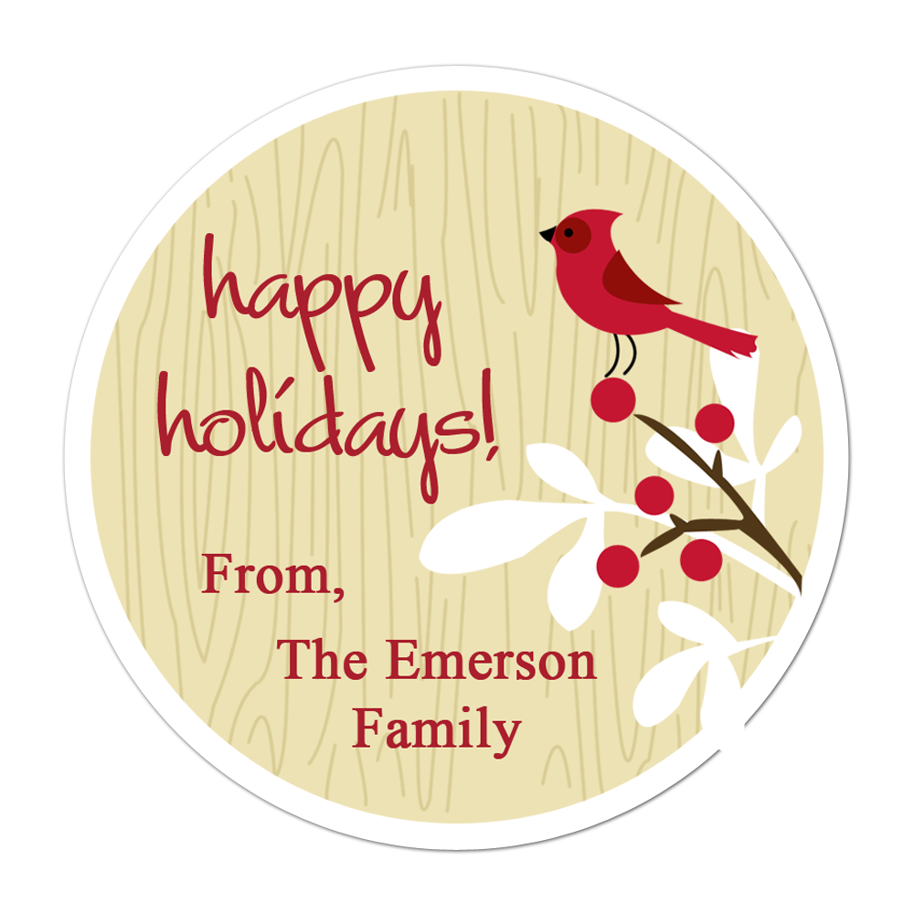 Cardinal Personalized Sticker Christmas Stickers - INKtropolis