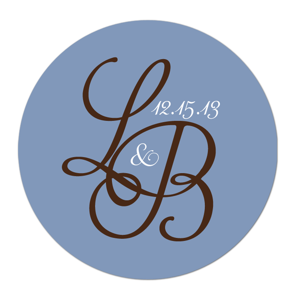 Chic Initial Monogram Personalized Sticker Wedding Stickers - INKtropolis