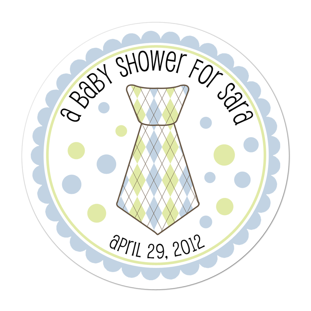 Little Man Necktie Personalized Sticker Baby Shower Stickers - INKtropolis