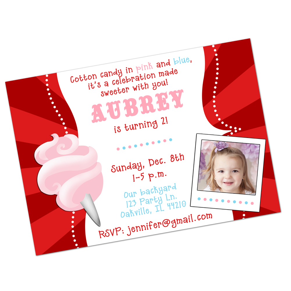 Pink Cotton Candy Digital Invitation Digital Invitations - INKtropolis