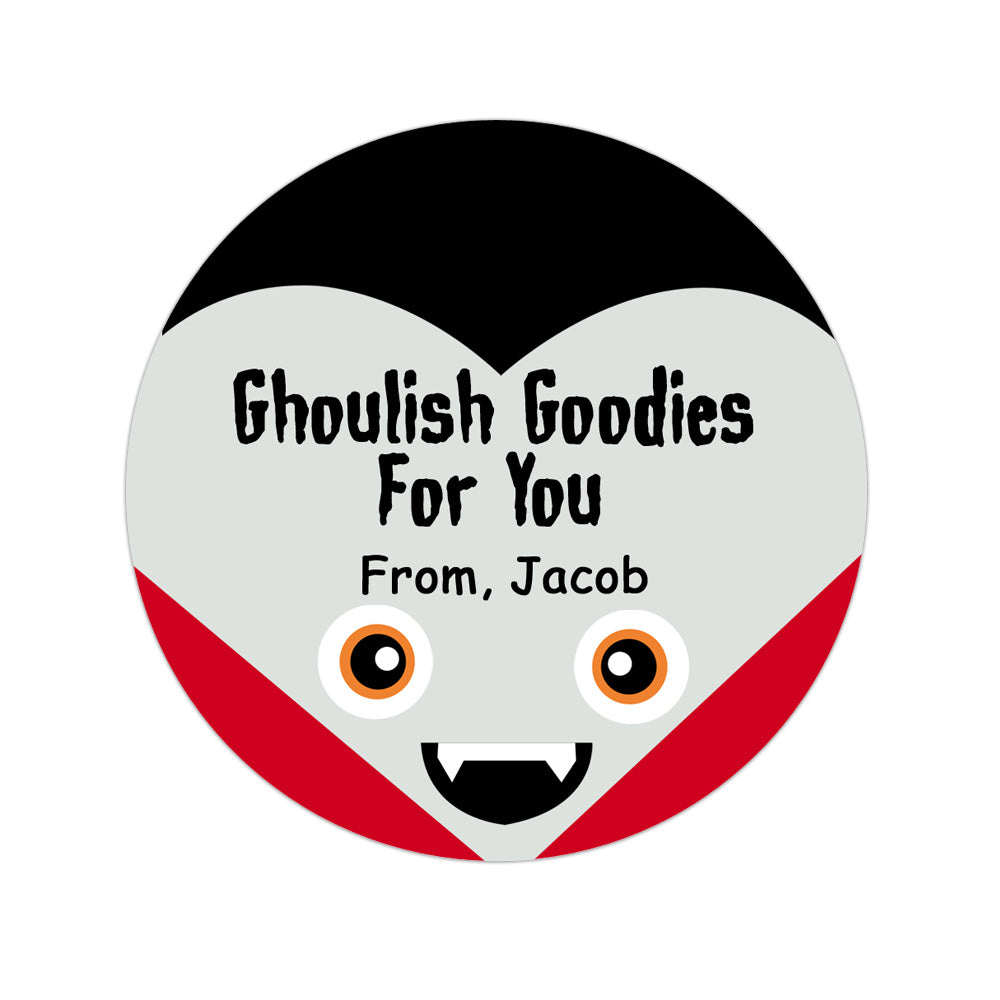 Dracula Face Personalized Sticker Halloween Stickers - INKtropolis