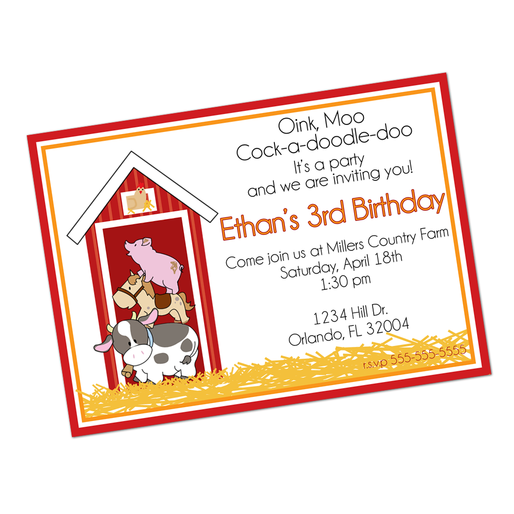 Down on the Farm Digital Invitation Digital Invitations - INKtropolis