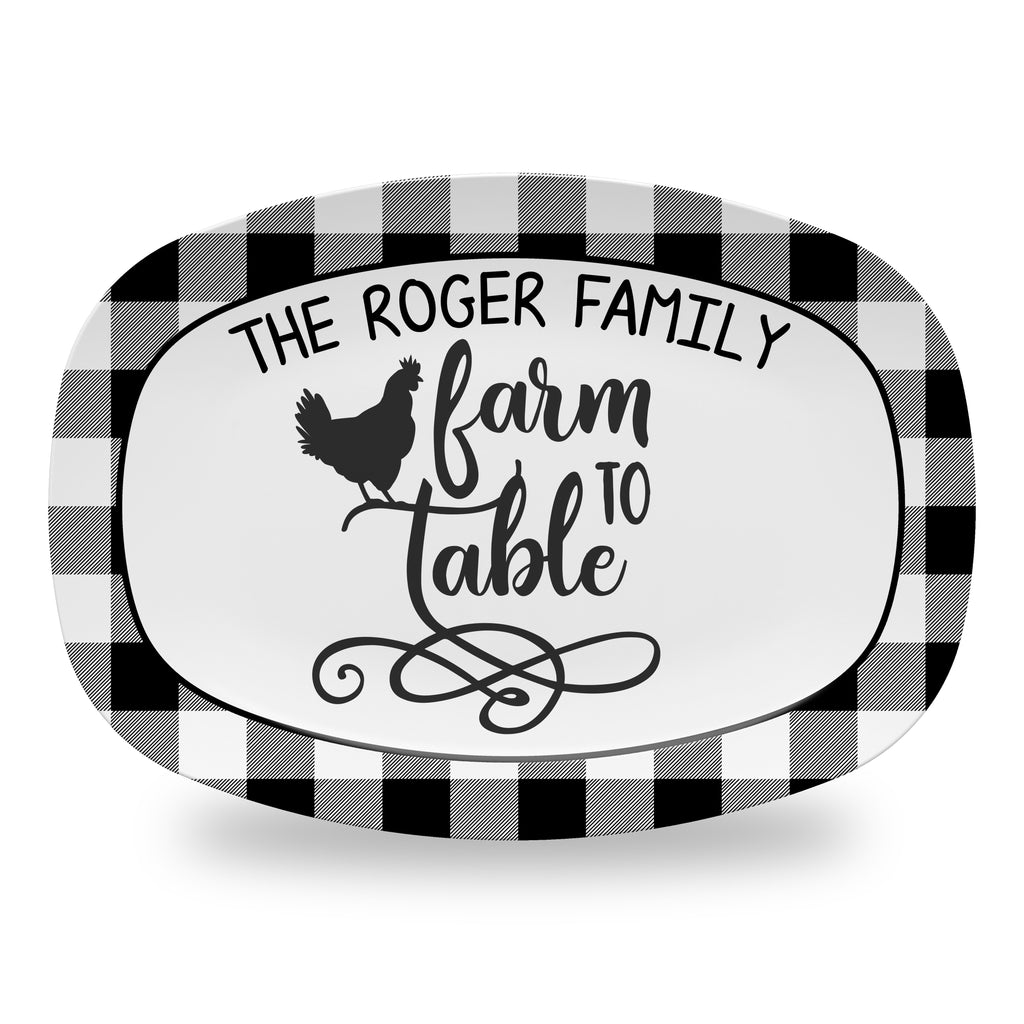 Personalized Farmhouse Platter, Serving Tray - Farm To Table