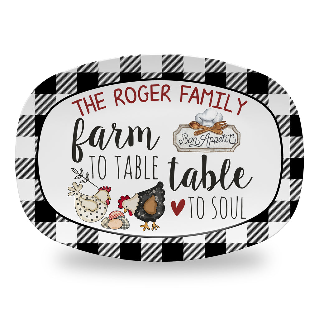 Personalized Farmhouse Platter, Serving Tray - Farm To Table