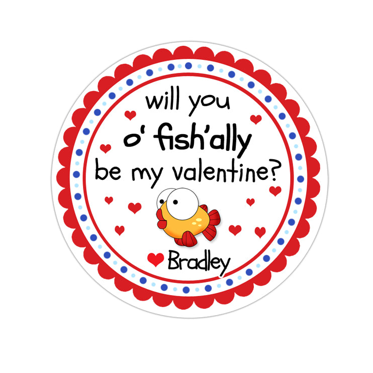 Ofishally Valentines Day Personalized Sticker Valentines Day Stickers - INKtropolis