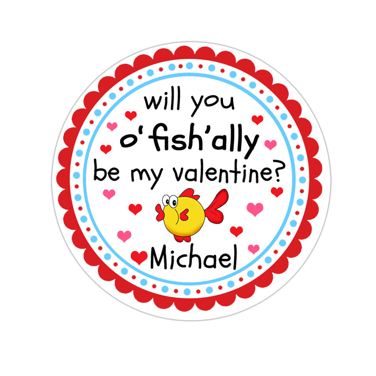 Ofishally Valentines Day Personalized Sticker Valentines Day Stickers - INKtropolis