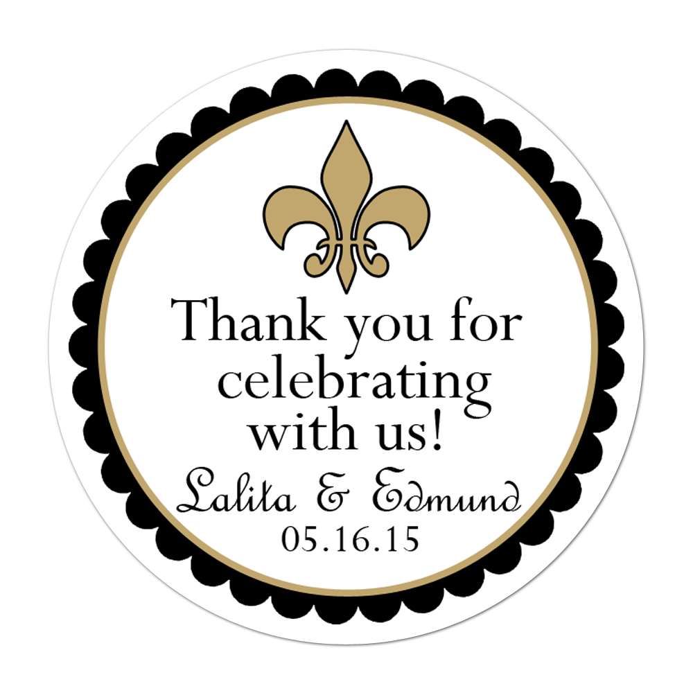 Fleur De Lis Personalized Sticker Wedding Stickers - INKtropolis