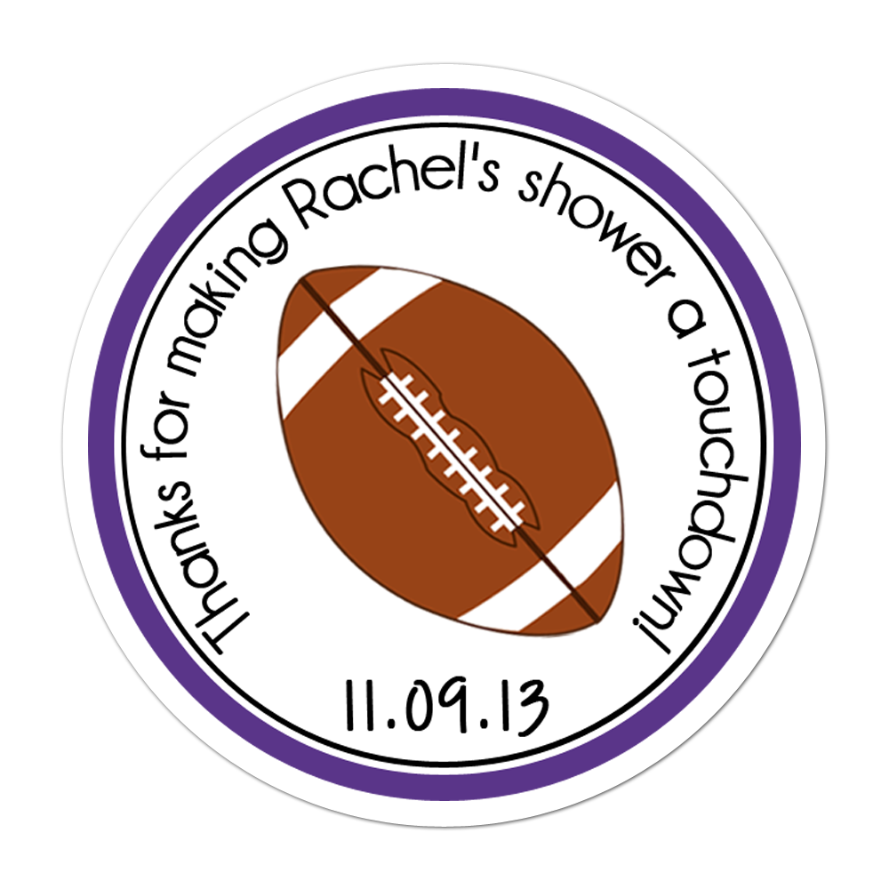 Football Personalized Sticker Baby Shower Stickers - INKtropolis