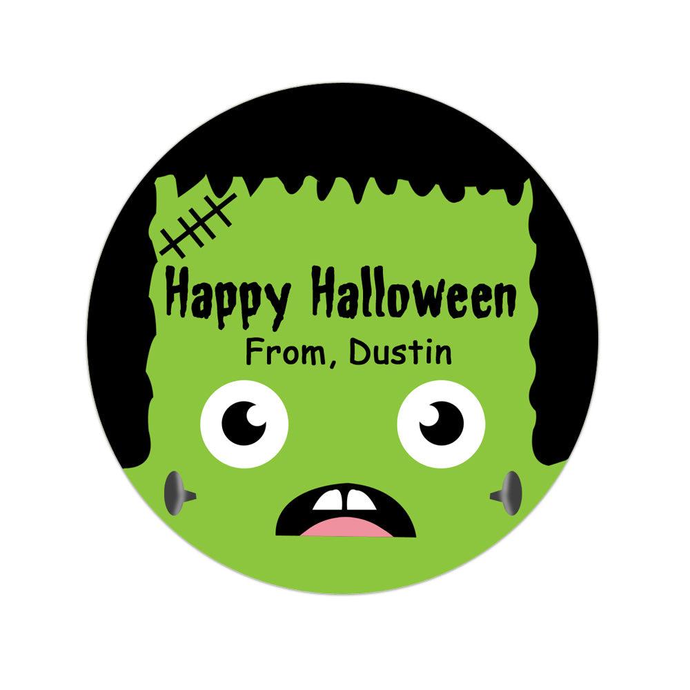 Frankenstein Face Personalized Sticker Halloween Stickers - INKtropolis