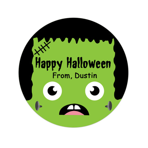 Frankenstein Face Personalized Halloween Sticker