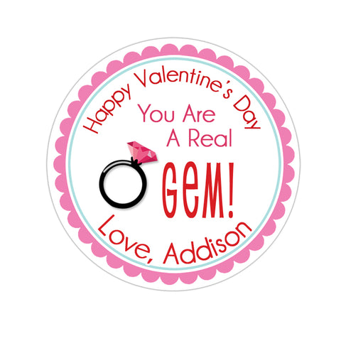 Ring Pop Gem Personalized Valentines Day Sticker