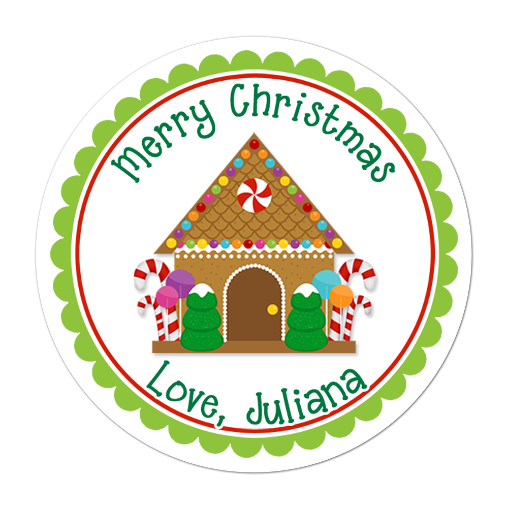 Gingerbread House Personalized Sticker Christmas Stickers - INKtropolis