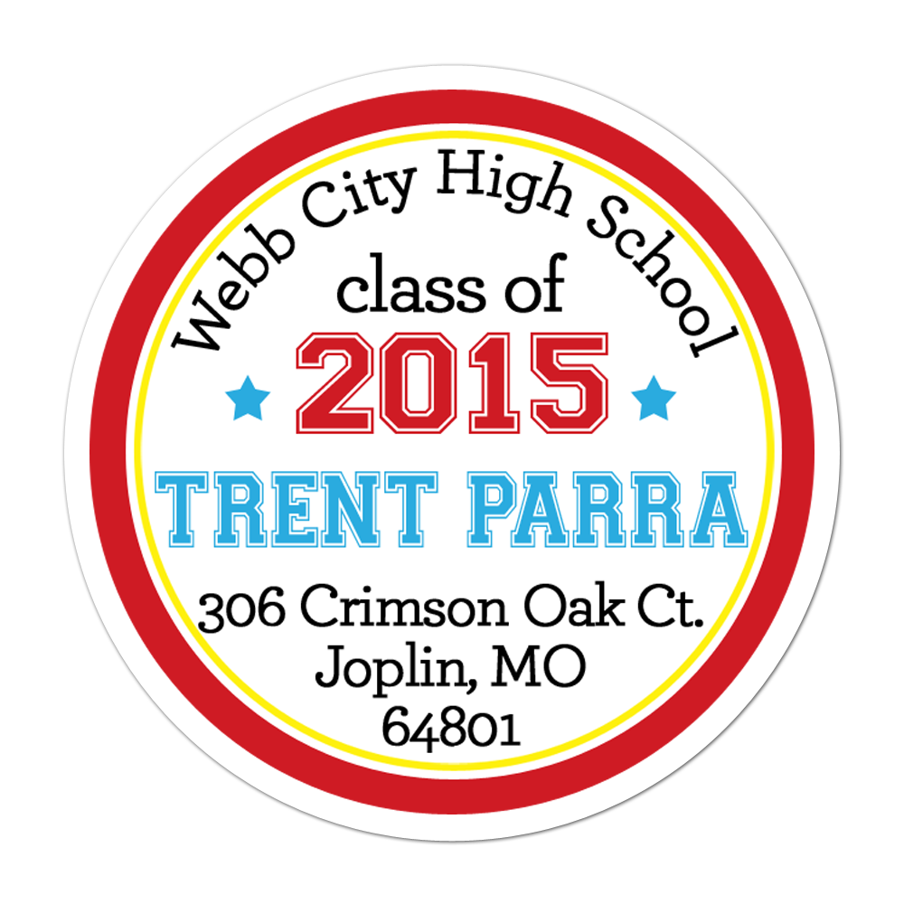 Graduation Address Label Personalized Sticker Miscellaneous Stickers - INKtropolis