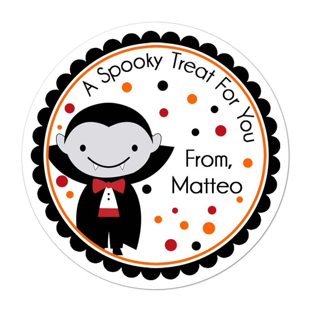Dracula Personalized Sticker Halloween Stickers - INKtropolis