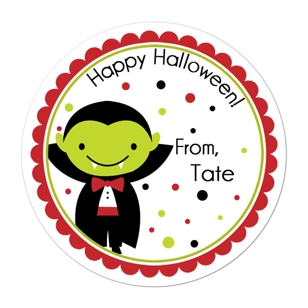 Vampire Personalized Sticker Halloween Stickers - INKtropolis
