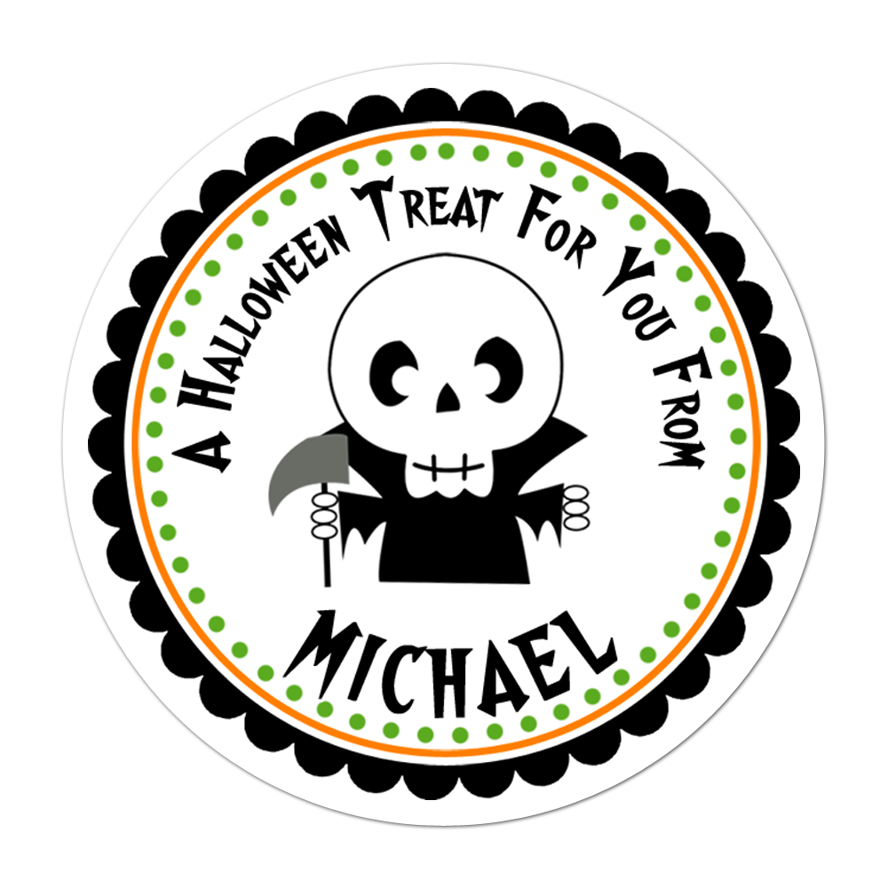 Grim Reaper Personalized Sticker Halloween Stickers - INKtropolis