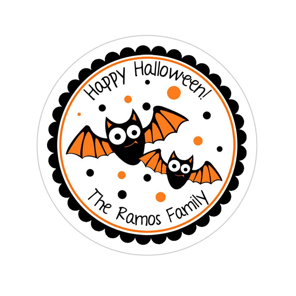 Halloween Bats Personalized Sticker Halloween Stickers - INKtropolis