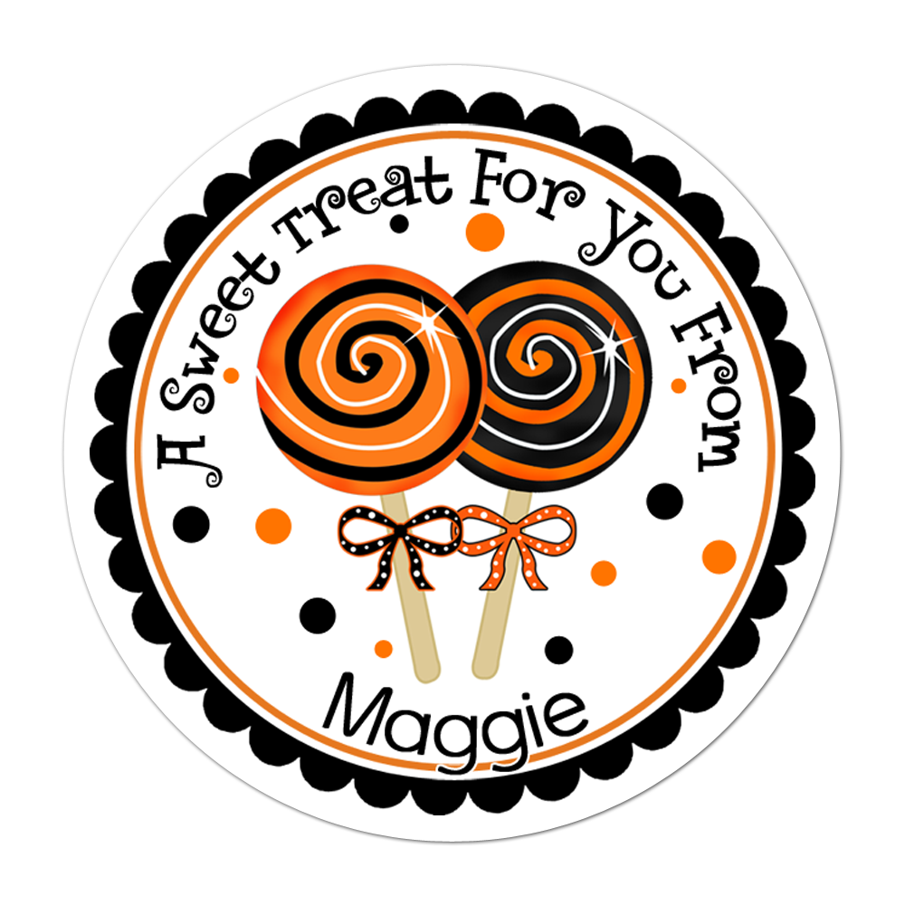 Halloween Lollipops Personalized Sticker Halloween Stickers - INKtropolis