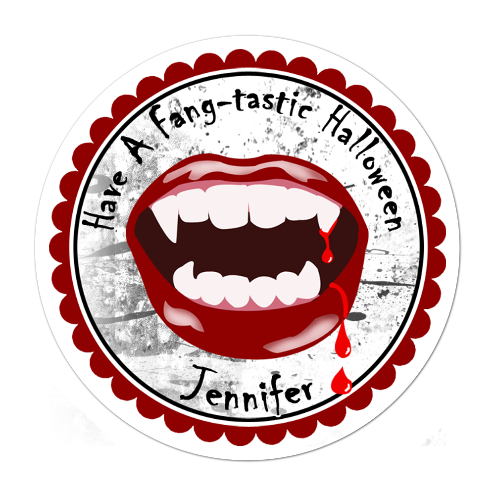 Vampire Lips Personalized Sticker Halloween Stickers - INKtropolis