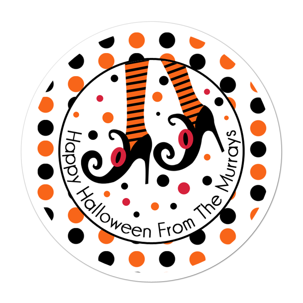 Witch Feet Personalized Sticker Halloween Stickers - INKtropolis