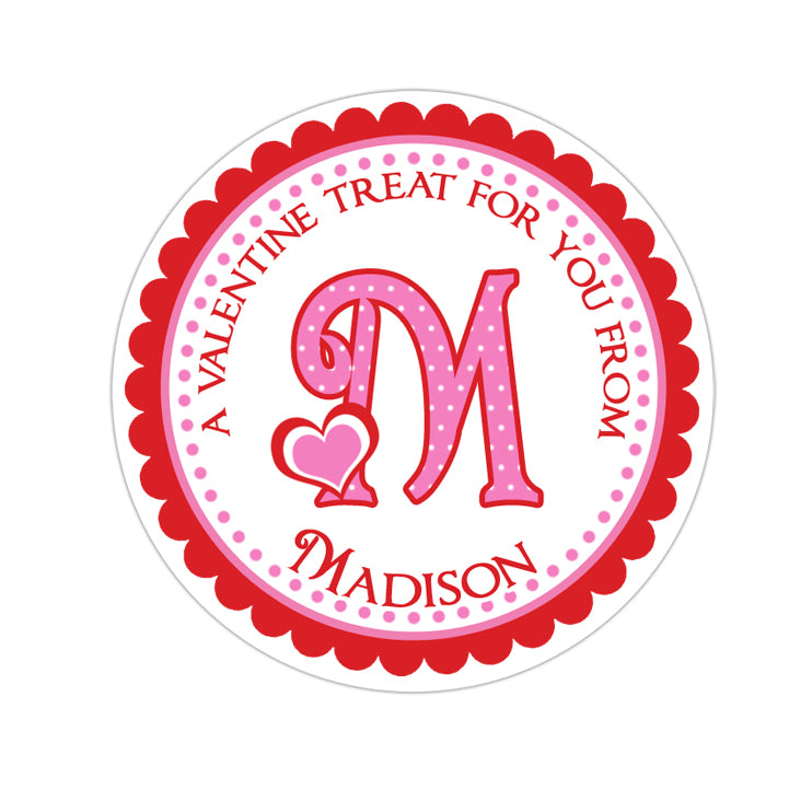 Heart Monogram Valentines Day Personalized Sticker Valentines Day Stickers - INKtropolis