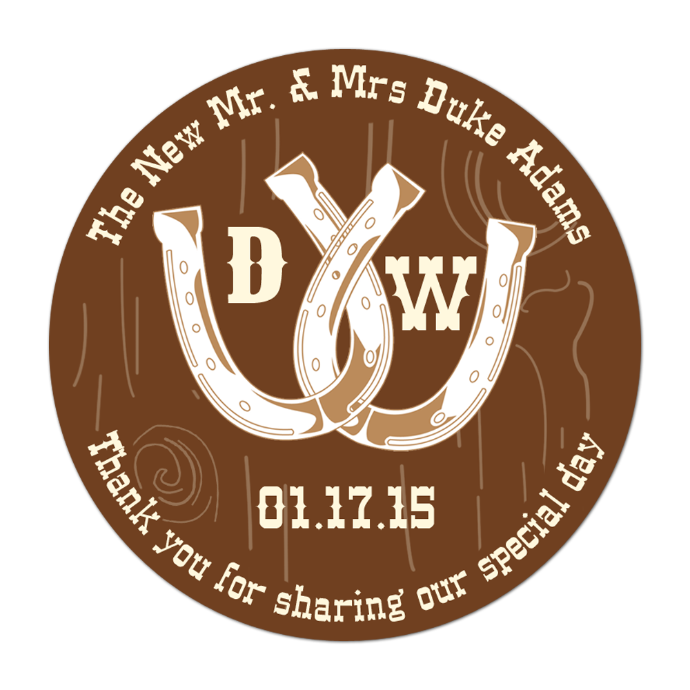 Horseshoe Personalized Sticker Wedding Stickers - INKtropolis