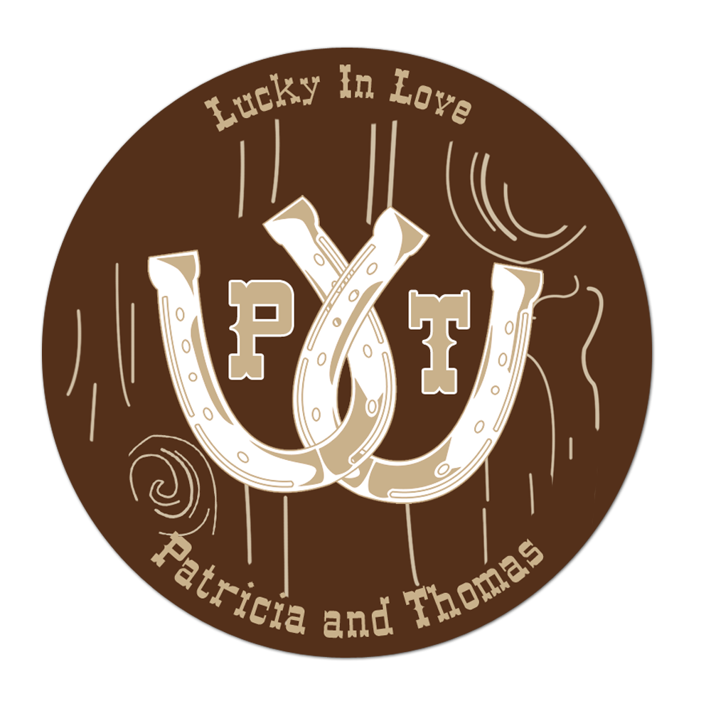 Lucky In Love Horseshoe Personalized Sticker Wedding Stickers - INKtropolis