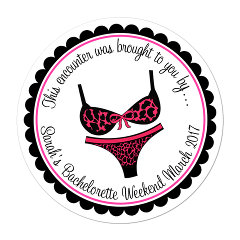 Lingerie Personalized Bachelorette Party Sticker