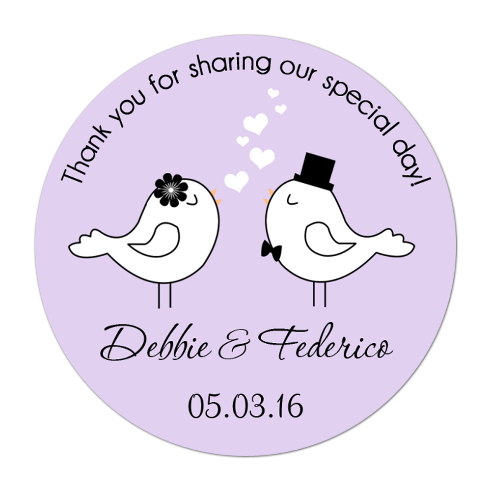 Love Birds Personalized Sticker Wedding Stickers - INKtropolis