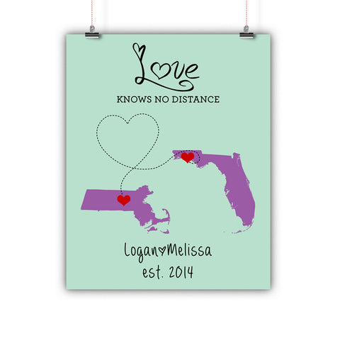 Couples Gift - Long Distance Relationship Love Map