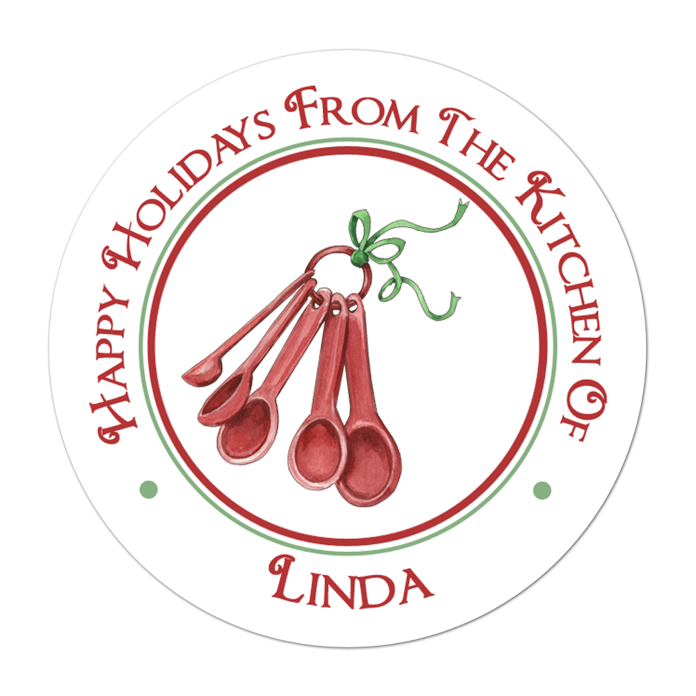 Measuring Spoons Personalized Sticker Christmas Stickers - INKtropolis