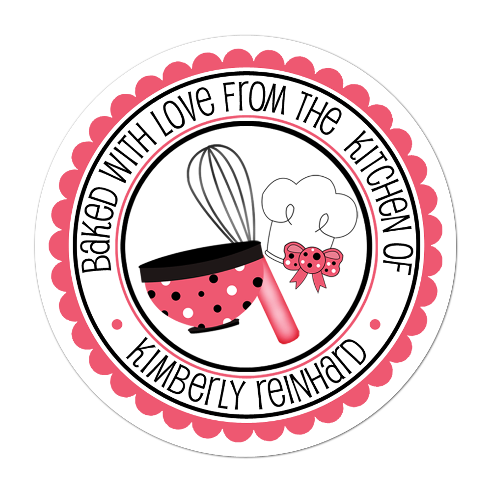 Mixing Bowl Chef Hat Scallop Border Personalized Sticker Miscellaneous Stickers - INKtropolis
