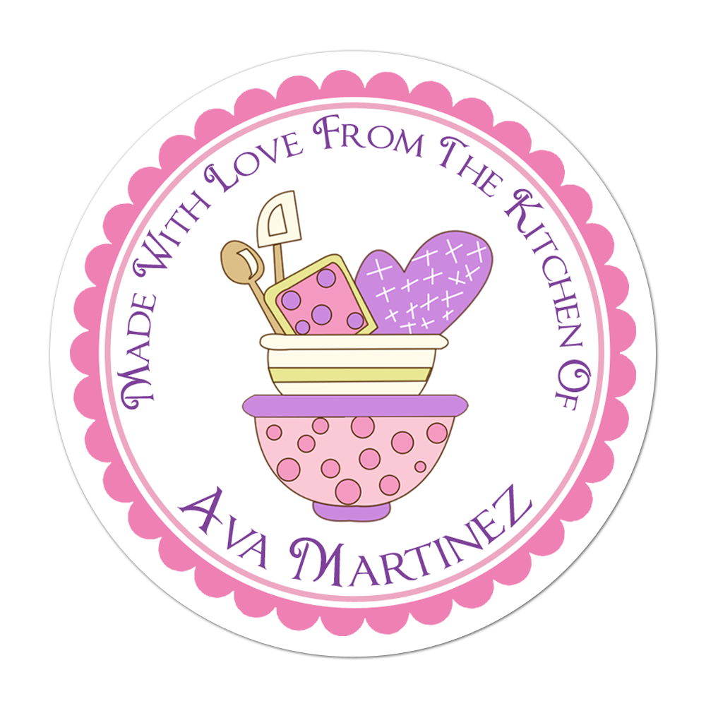 Pink and Purple Mixing Bowls Personalized Sticker Miscellaneous Stickers - INKtropolis
