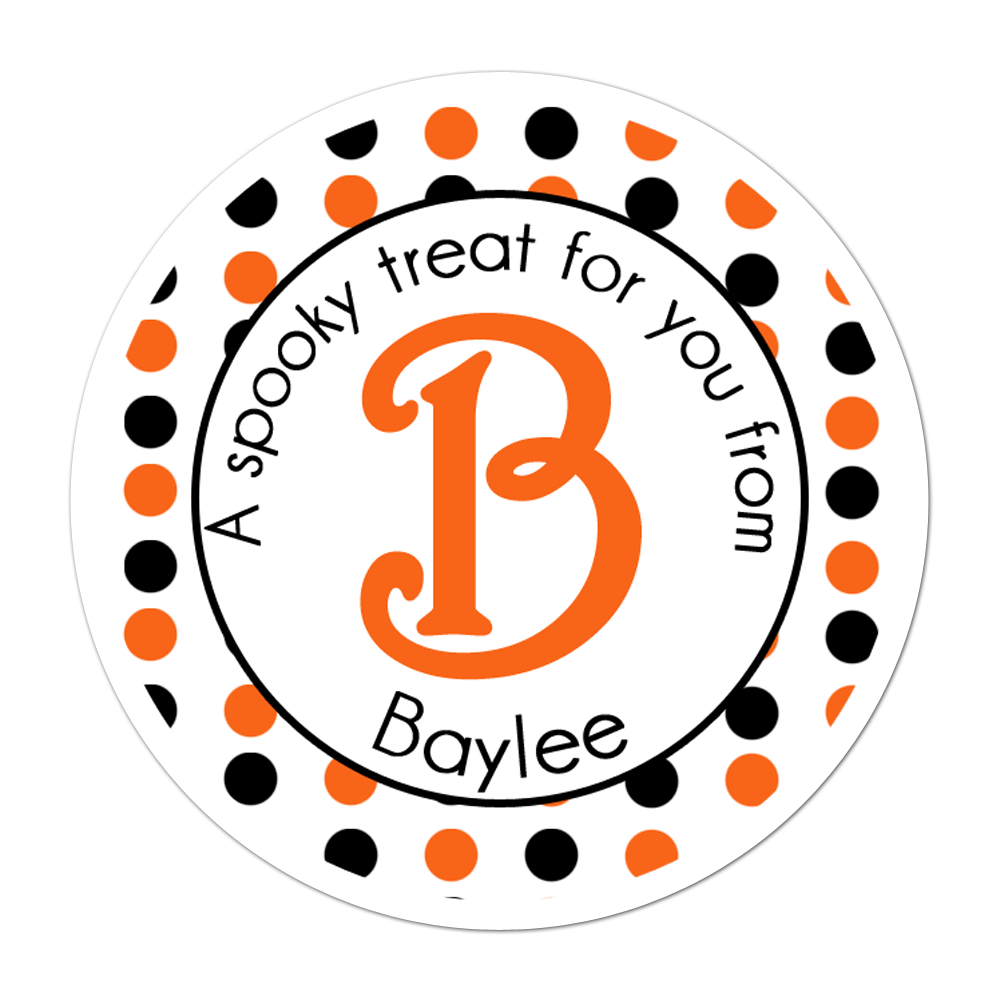 Halloween Monogram Personalized Sticker Halloween Stickers - INKtropolis