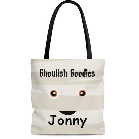 Personalized Halloween Trick Or Treat Bag, Kids Halloween Tote Bag - Mummy