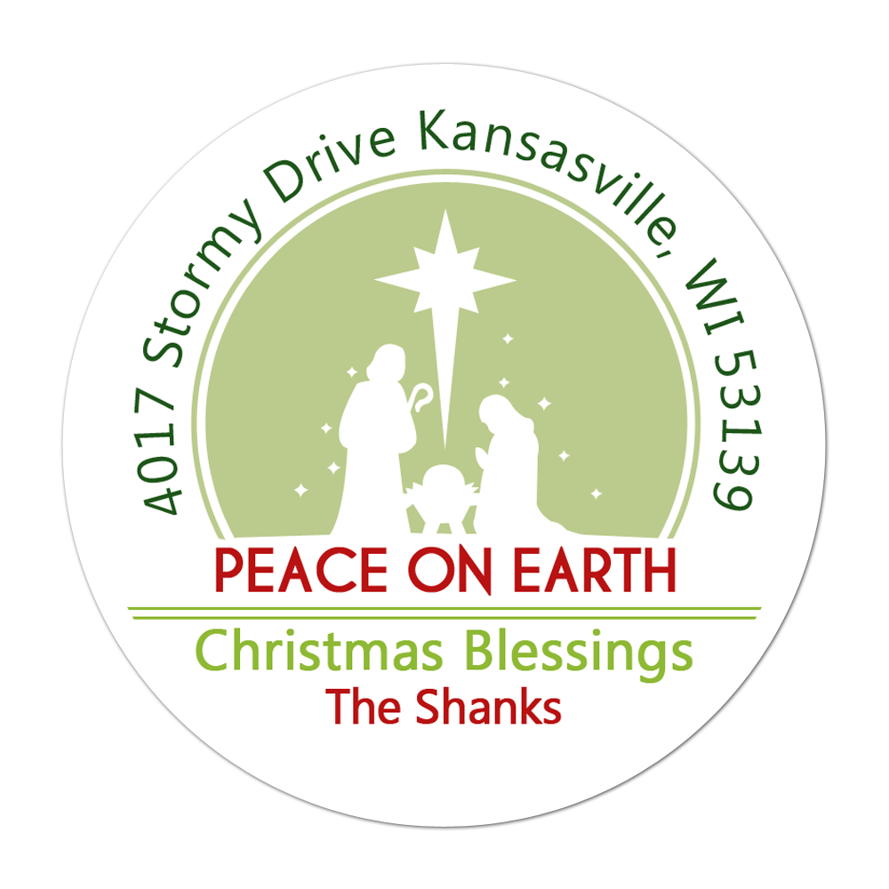 Nativity Scene Personalized Sticker Christmas Stickers - INKtropolis