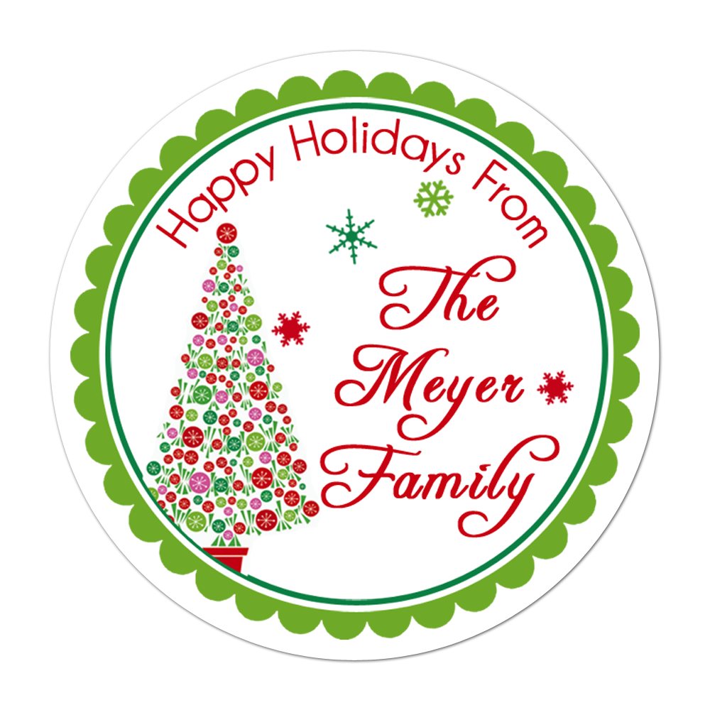 Christmas Tree Personalized Sticker Christmas Stickers - INKtropolis
